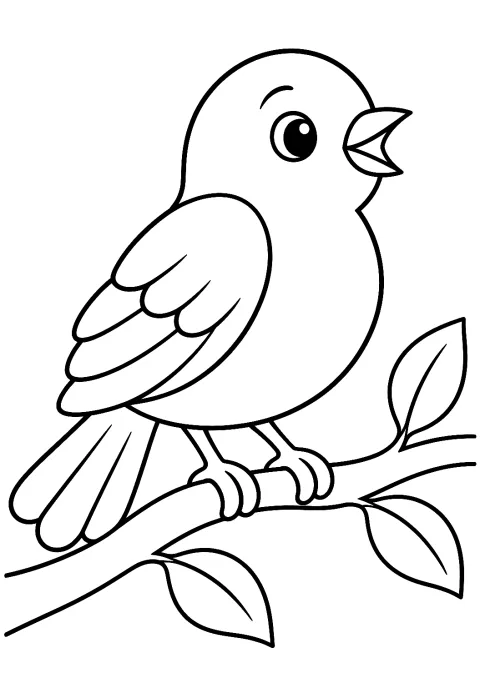 Vogel als Malvorlage – Ausmalbild zum Ausdrucken